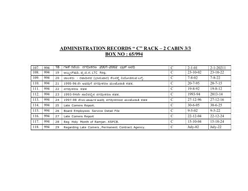 Administration Records