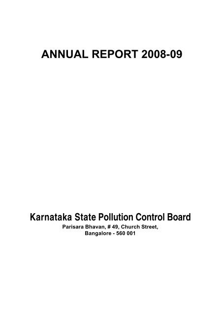 Annual Report 2008-09 - Karnataka State Pollution Control Board
