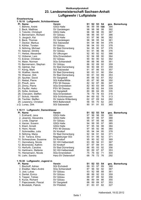 23. Landesmeisterschaft Sachsen-Anhalt Luftgewehr ... - Ksv-hbs.de