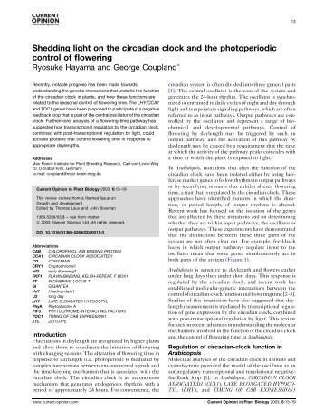 Shedding light on the circadian clock and the photoperiodic control ...