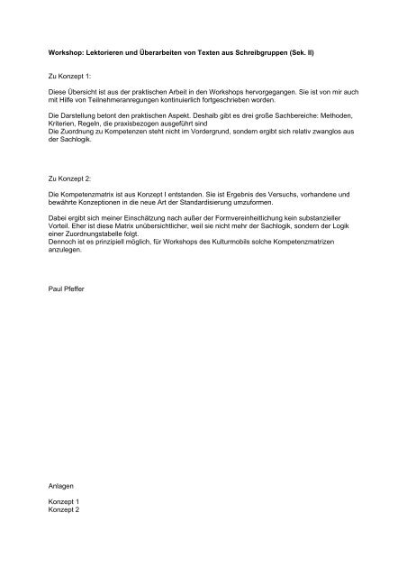 Kompetenzmatrix: Lektorieren und Überarbeiten von Texten - Hessen