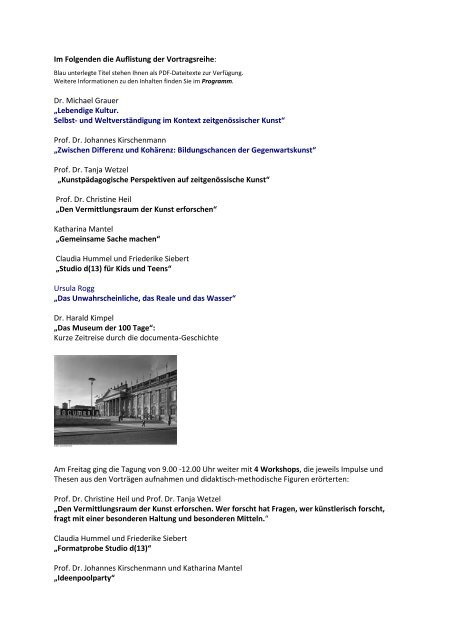 homepage - Berichte2 - Kulturportal Schule Hessen