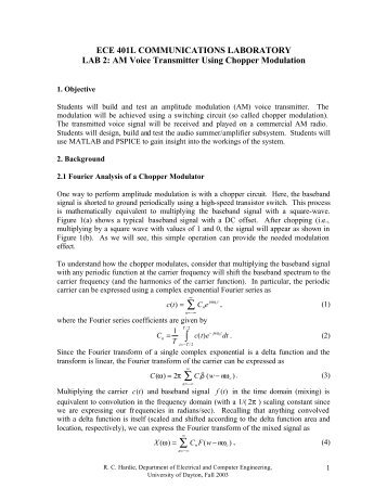 AM Transmitter Using Chopper Modulation - University of Dayton ...