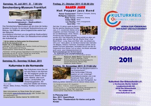 programm 2011 - Kulturkreis Oer-Erkenschwick eV