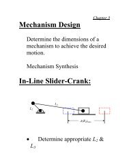 Mechanism Design In-Line Slider-Crank: - University of Dayton ...