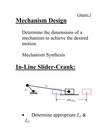 Mechanism Design In-Line Slider-Crank: - University of Dayton ...