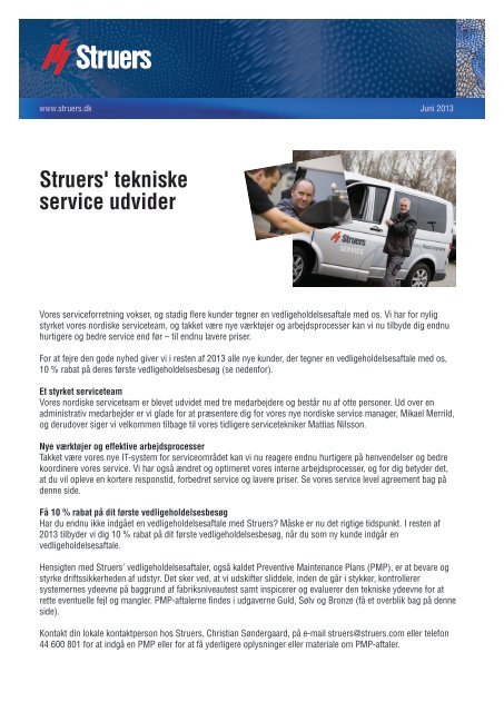 Struers' tekniske service udvider - Apsis