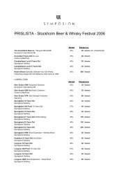 PRISLISTA - Stockholm Beer & Whisky Festival 2006 - Apsis