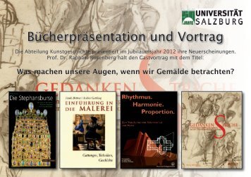 Bücherpräsentation und Vortrag - Institut für Kunstgeschichte ...