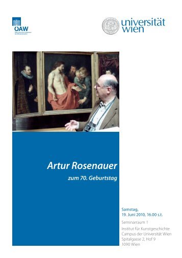 Artur Rosenauer - Institut für Kunstgeschichte - Universität Wien