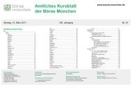 Amtliches Kursblatt der Börse München - Bayerische Börse