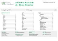 Amtliches Kursblatt der Börse München - Bayerische Börse