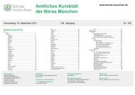 Amtliches Kursblatt der Börse München - Bayerische Börse