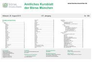 Amtliches Kursblatt der Börse München - Bayerische Börse