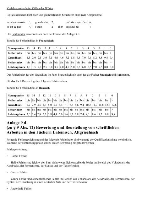 Oberstufen- und Abiturverordnung (OAVO) - Kursnet