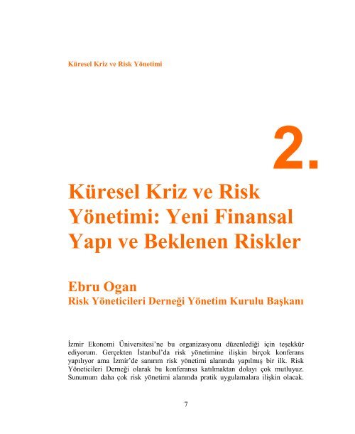 Küresel Kriz ve Risk Yönetimi: Yanılgılar ve Gerçekler