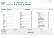 Amtliches Kursblatt der Börse München - Bayerische Börse