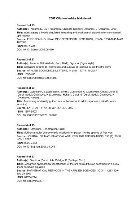Citation Indeks Makaleleri 09