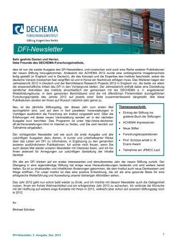 DFI-Newsletter_2_2012 - Dechema Forschungsinstitut