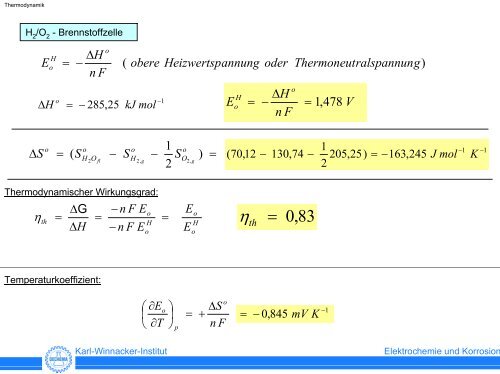 Elektrochemische Thermodynamik