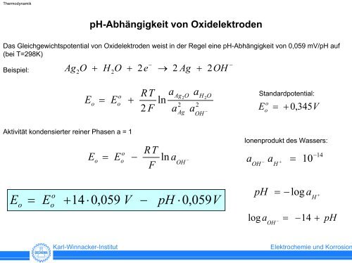 Elektrochemische Thermodynamik