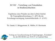 EC/OC – Verteilung von Feinstäuben in Straßenschluchten