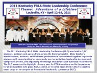 The 2011 Kentucky FBLA State Leadership ... - Kentucky Tech