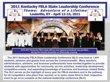 The 2011 Kentucky FBLA State Leadership ... - Kentucky Tech