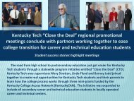 Kentucky Tech ?Close the Deal? regional promotional meetings ...