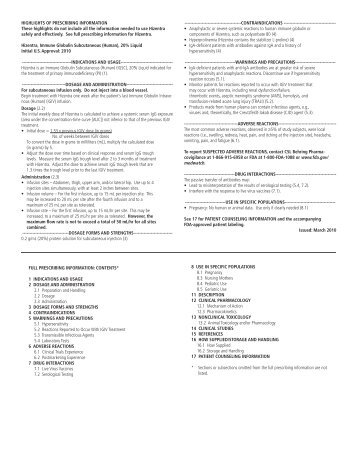 CONTRAINDICATIONS - CSL Behring