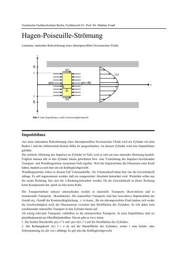 Hagen-Poiseuille-Strömung - Beuth Hochschule für Technik Berlin