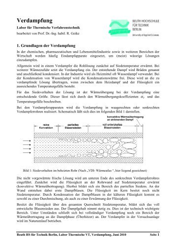 Verdampfung - Beuth Hochschule für Technik Berlin