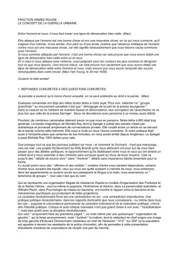 Le concept de guérilla urbaine - Labour History Resources