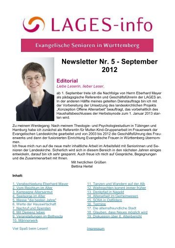 Newsletter Nr. 5 - September 2012 - lages-wue.de