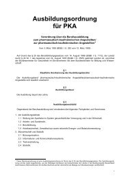 Ausbildungsordnung PKA Stand 01.08.1993