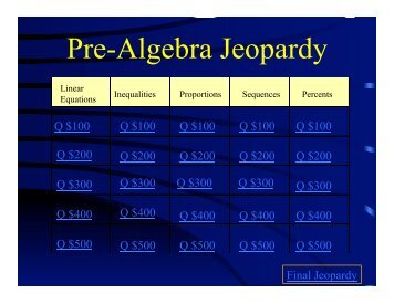 PreAlgebra Midterm Jeopardy 3.ppt [Read-Only] - Lake Elkhorn Wiki ...