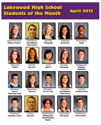 Students of the Month - Lakewood City Schools