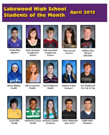 Students of the Month - Lakewood City Schools