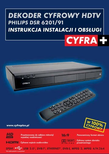 dekoder cyfrowy hdtv philips dsr 6201/91 instrukcja instalacji i obs¸ugi