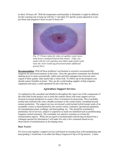 Geha Foods Evaluation of Irrigation for Processed Tomatoes