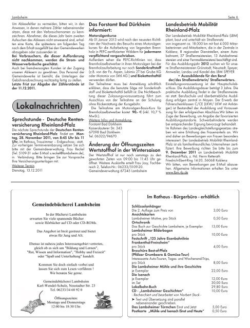 Freitag,25.11.2011 - Gemeindeverwaltung Lambsheim