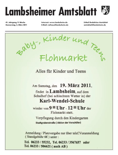 Flohmarkt - Gemeindeverwaltung Lambsheim
