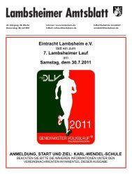 Eintracht Lambsheim e.V. 7. Lambsheimer Lauf Samstag, dem 30.7 ...