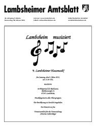 Lambsheim musiziert - Gemeindeverwaltung Lambsheim