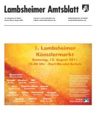 1. Lambsheimer Künstlermarkt - Gemeindeverwaltung Lambsheim