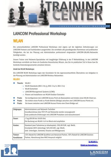 Inhaltsbeschreibung der Workshops WLAN I und II (PDF) - LANCOM ...