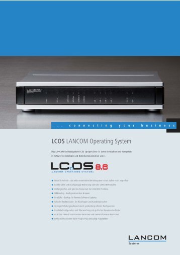 Datenblatt LCOS 8.6 - LANCOM Systems GmbH