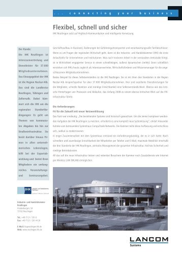 Industrie- und Handelskammer Reutlingen - LANCOM Systems GmbH