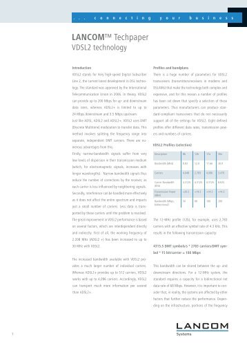 VDSL2-Technology (PDF) - LANCOM Systems GmbH