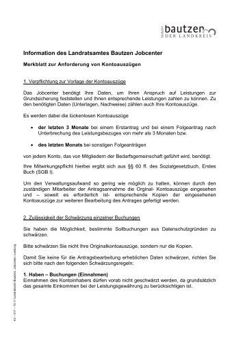 Information des Landratsamtes Bautzen Jobcenter - Landkreis ...